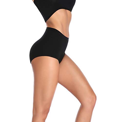 Image of Women's High Waist Cotton Underwear Soft Brief Panties Decorated with Lace Regular and Plus Size