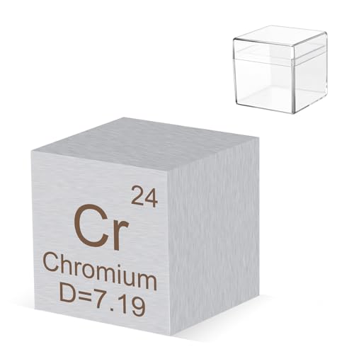 Image of 0.39 inch Chromium Metal Element Cube 10MM Density Cubes 99.95% High Purity, Periodic Table of Elements Collection for Element Collections Hobbies, Pure Chromium Cube(Cr 0.39 Inch)