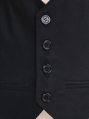 Choomomo Boys V Neck Formal Suit Vest 4-Button Single Breasted Closure & Pointed Hem3