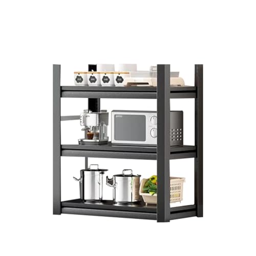 Robustes Küchenregal mit 3 Ebenen, stabiles Metallregal, vielseitiges Mikrowellen-Regal, stilvolle Aufbewahrungslösung für Zuhause und Küche