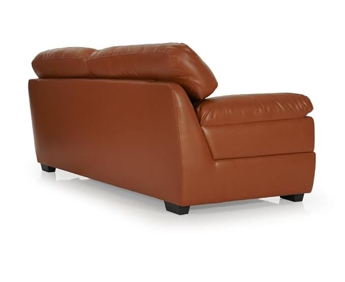 Image of LEGACY OF COMFORT Heaven 3 Seater Sofa Premium Leatherette Sofa for Living Room Offices and Hotels Brown