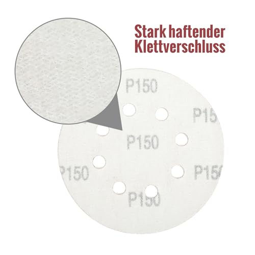 WORKPRO 150 Stück Schleifpapier 125mm Klett Schleifscheiben – Ansicht 5