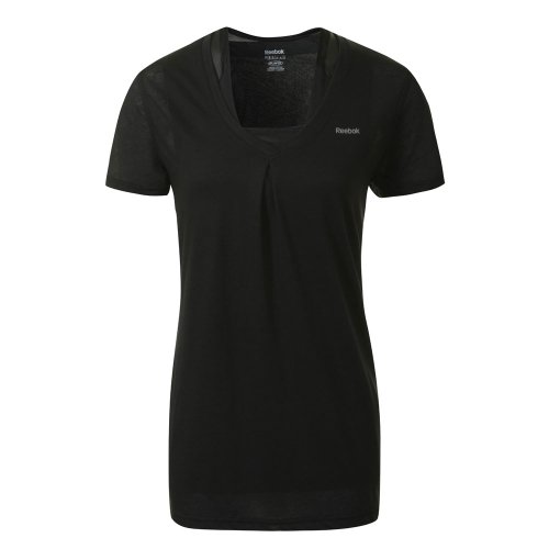  Reebok easy Tone Double Layer Top Fitness da donna, colore nero