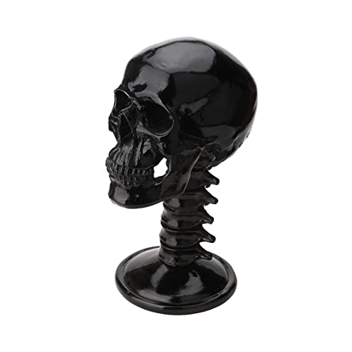 Totenkopf-Helmhalter, Totenkopf-Form, Ständer mit Wirbelsäule, Schreibtisch-Ornament, für Helme, Hüte, Brillen