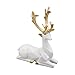 Christmas Decorative Gift 2PCS Deer Sculpture 3D Geometric Deer Ornaments Used to Set Off The Festive Atmosphere Fireplace Dining Table Living Room Decoration (3D Geometric White)