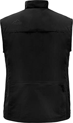 normani Outdoor Weste Freizeitweste Safariweste mit Sonnenschutz 50+ und vielen praktischen Taschen Farbe Dunkelschwarz Größe XL