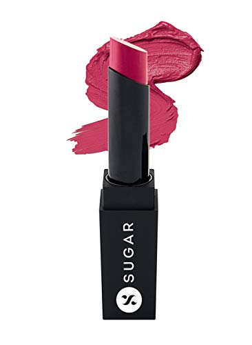 SUGAR Cosmetics It's A-Pout Time! Vivid Lipstick, Long Lasting Creamy Matte Lipstick For All Complexions, 03 Mad Magenta (Magenta), 3.5 g