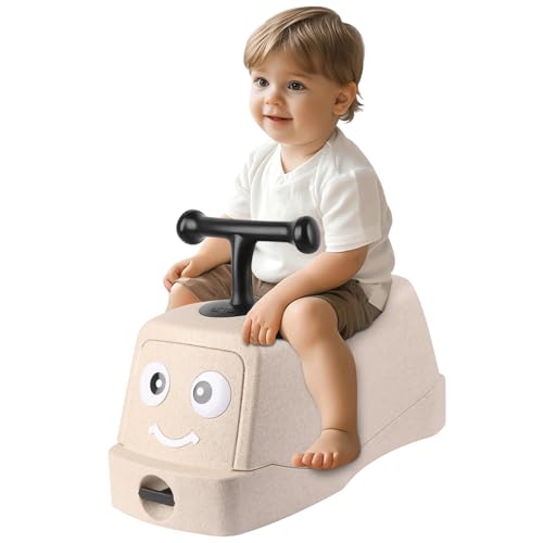Homewell 4 in 1 Kinder Rutschauto mit Stauraum, Rutscher aus recyclebarem EPP-Materialfür Kinder ab 1 Jahr, Niedriges Fahrgestell, um EIN Umkippen zu verhindern, Mit 360-Grad-Universalrädern (Beige) – Bild 3