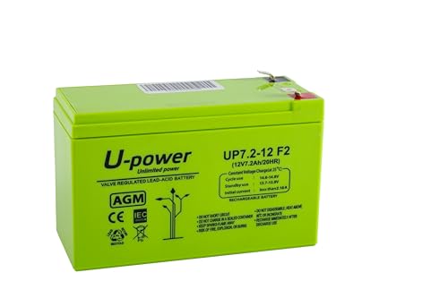 U-Power - Batería piombo AGM Sigillata 7.2Ah 12V - Faston F2 6.3mm