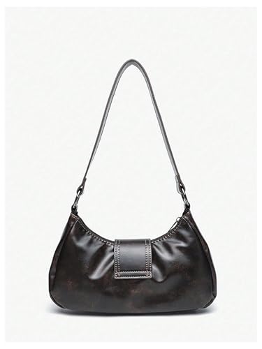 Image of GORGLITTER Women's Y2k Shoulder Bag Buckle Western Vintage Hobo Pu Leather Handbags with Coin Purse