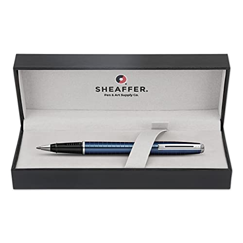 Image of Sheaffer Prelude Deep Blue w /Horizontal Line Engraving Rollerball Pen (E1916351)