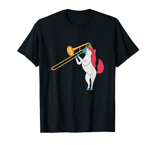 Funny Trombone Girl Unicorn Trombonist Musical Instrument T-Shirt