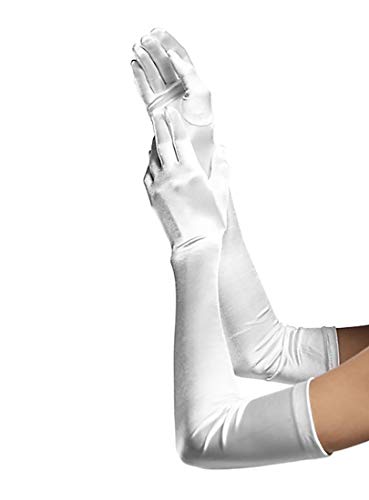 SACASUSA 23' Long Party Bridal Dance Gloves A Grade Quality in White