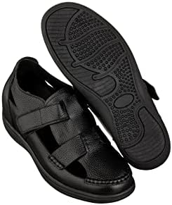 CALTO Men's Invisible Height Increasing Elevator Shoes - Black Premium Leather Lightweight Casual Fisherman Sandals - 3.2 Inches Taller - K2661 - Size 10 D(M) US | Image 4
