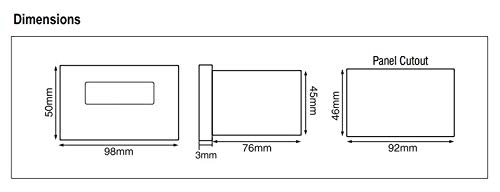 Selec Make Process Indicator dimensions diagram