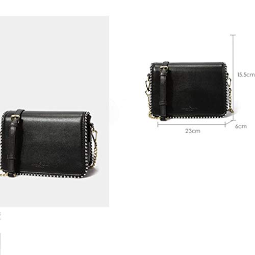 Sac de mode simple pour vos sorties - Sac carré noir perlé rivets