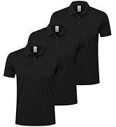 ★COVERNAT★ Soft Polo T-Shirt Black CO2502ST05BK ZENGVEE 5 Pack Polo Golf T Shirts for Men Dry Short Sleeve