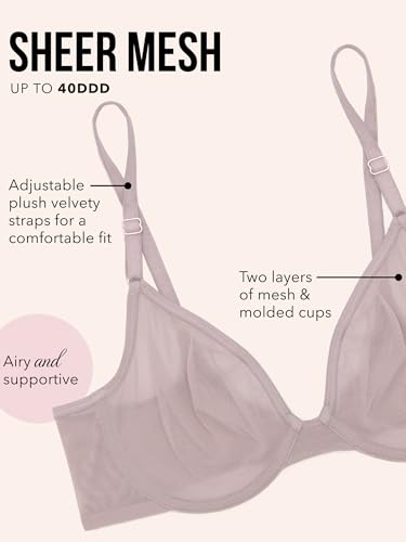 Image of Smart & Sexy Women's Sheer Mesh Demi Underwire Bra
