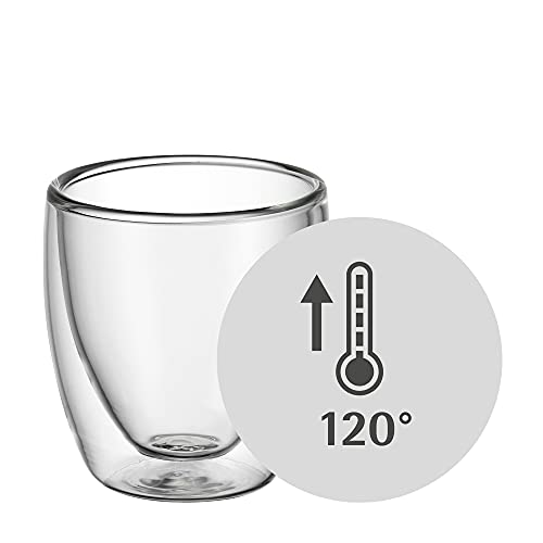 WMF Kult doppelwandige Espressotassen Glas Set 6-teilig, doppelwandige Gläser 80ml, Schwebeeffekt, Thermogläser… – Ansicht 5