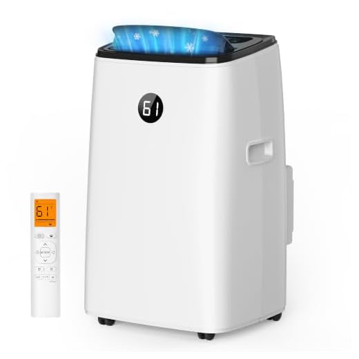 AGTANA 14000 BTU Portable Air Conditioner for Large Room up to 700 Sq. Ft, 3-in-1 Self-Evaporating AC with Fan & Dehumidifier, Floor Standing Portable AC Unit with Remote Control, Auto Swing, White