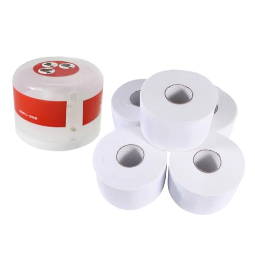 OATIPHO 6個 使い捨てネックストリップペーパー入り ケース付き 美容室 理髪店用首カバー紙 耐久性と清潔さを保ディスペンサー付きヘアカッ