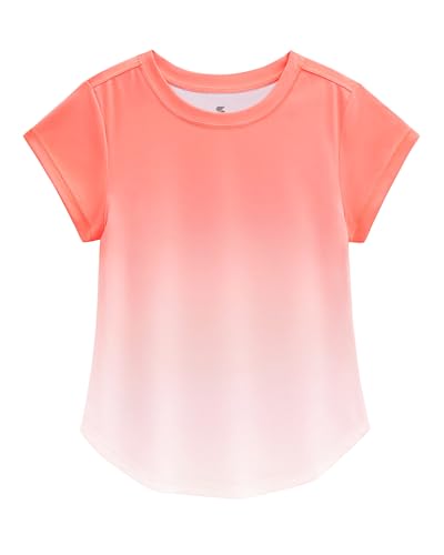 Stelle Girls Athletic Shirts Sports T-Shirt Crew Neck Summer Circular Bottom Basic Tee Tops for Kids Teen 5-15 Years