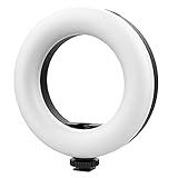 Rollei 28559 Mini-Ringlicht BI-Color, kleine Ring-Leuchte zum anbringen auf der DSLM oder DSLR Kamera oder zur Verwendung auf einem Mini-Stativ mit integriertem Akku.