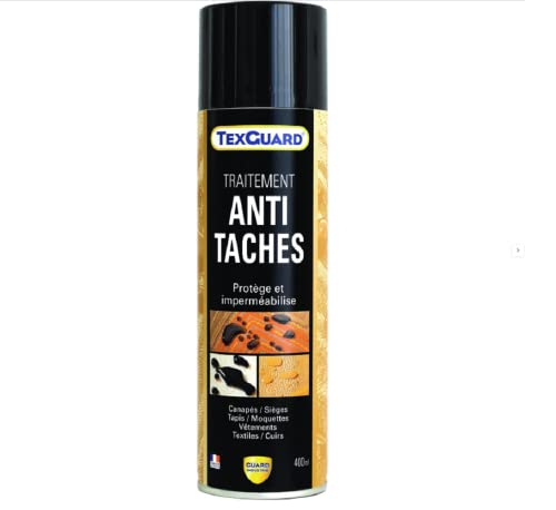 Anti tache TEXGUARD - aérosol - 400ml -Imperméabilisant antitache professionnel n°1 -hydro-oléofuge, incolore et invisible