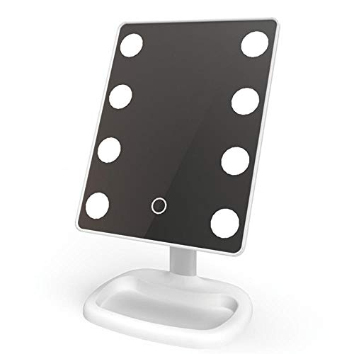 Preisvergleich Produktbild WCCJFB Ringlicht, Dreifarbiges Licht, Stufenloses Dimmen - Intelligenter lichtdurchfluteter Tageslicht-Schminkspiegel mit großer Glühbirne