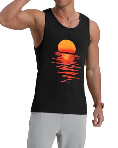Mens Graphic Tank Tops Crewneck Gym Muscle Beach Hawaii Sleeveless Shirts4