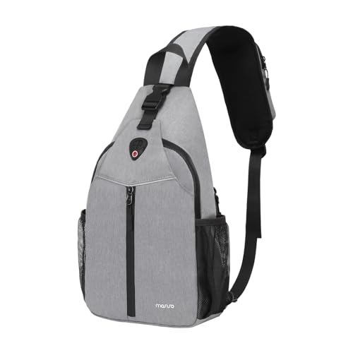 MOSISO Sling Backpack Travel Hiking Daypack, Crossbody Sling Bag with Vertical Pocket & Phone Pocket One Shoulder Chest Bag, Gray