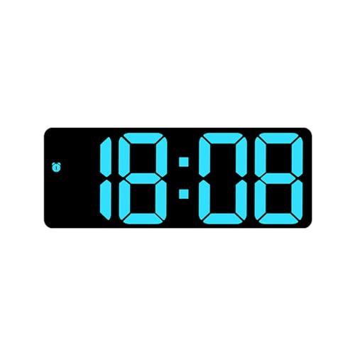 WEYIMVTO Reloj Despertador Digital LED 3 Niveles de Brillo Ajustables, Control de Voz con Temperatura, repetición de Alarma y Fecha. Ideal for Dormitorio, Mesa, hogar y Viajes.(Blue)