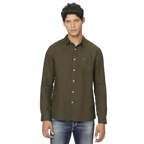Image of Pepe Jeans Mens Linen Regular Fit Shirt
