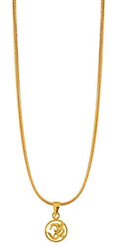 Image of Handicraft Kottage 1 gm Micro Gold plated Stylesh Modern Brass Chain Pendant locket Necklace for Men,women and kids Ganesh ganapti ganpati bappa (Style7)