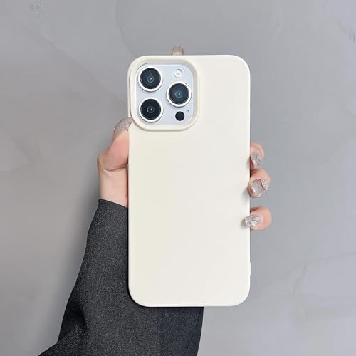 Coque iPhone 16 Pro antichoc silicone souple mate beige durable