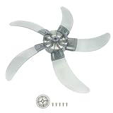 Lurrose Aspas de Repuesto para Ventilador de Pie de 18 Pulgadas (450 Mm), 5 Hojas de Plástico Gris Transparente, Accesorio Tuerca y 5 Tornillos, Recambio para Ventiladores de Pedestal