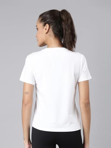 Image of XTEP Comprehensive Training Series, Slim Fit, Short Sleeve, Cotton+Elastene, Crew Neck Design, Twill Weave, Typography Printed Training T-Shirt for Women