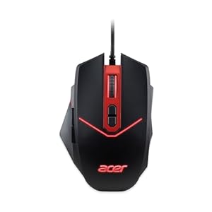 acer Nitro Gaming Maus (4.200 DPI, anpassbar mit Vier Stufen und acht Tasten inkl. Burst Fire, LED Beleuchtung, optionale Gewichte (4x5g)) rot/schwarz