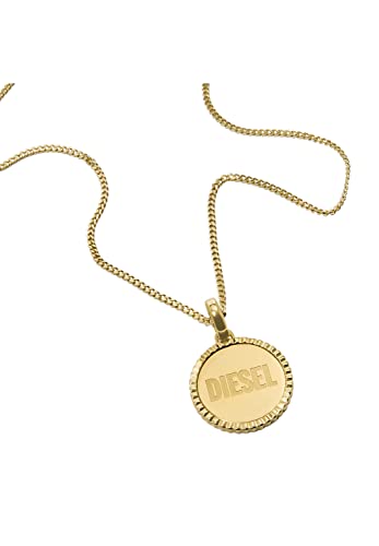 Collier pendentif Diesel en Acier Inoxydable, Doré, pour Homme, DX1361710