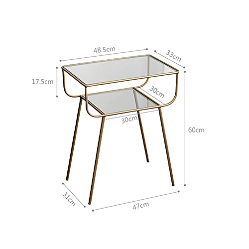 Table de chevet dorée moderne, bout de canapé géométrique et table d'appoint