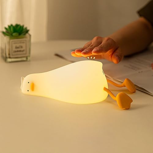 Lámpara de Noche LED de Silicona en Forma de Pato Blanca miniatura 5