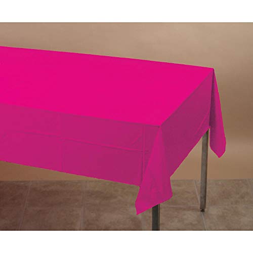 Creative Converting Plastic Banquet Table Cover, One Size, Hot Magenta