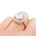 FAIRY COUPLE Rose Gold Plated Cubic Zirconia Ring, Princess Cut Halo Design, Fashion Promise Ring R30 (Rose Gold, 8)