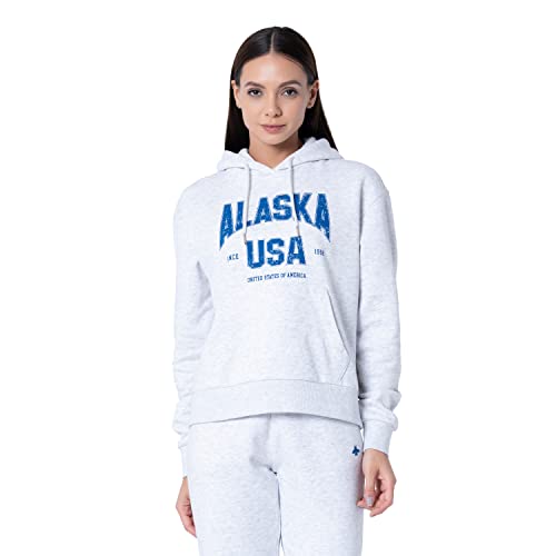 Image of Mode By Red Tape Women's Grey Melange Printed Hoodie