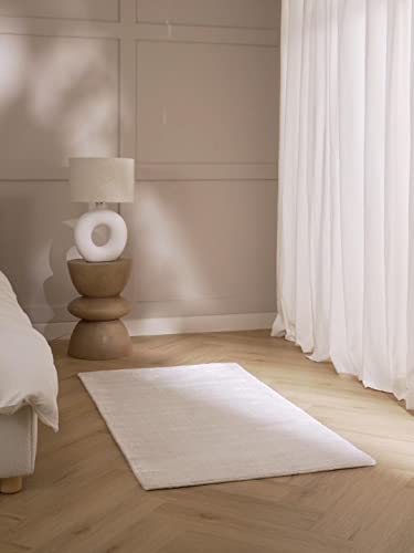 Westwing Alfombra de viscosa tejida a mano Jane en color marfil B 80 x 150 cm (talla XS) corredor pasillo Cover