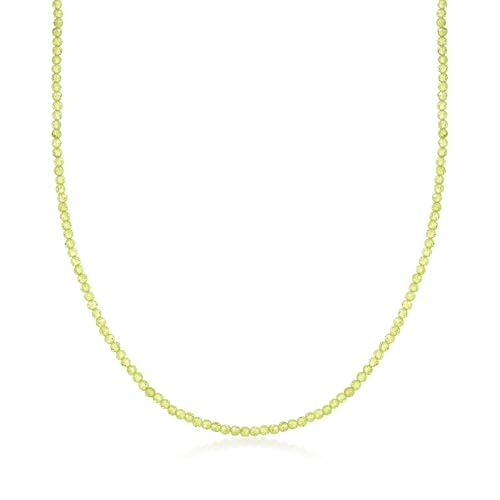 Ross-Simons 30.00 ct. t.w. Peridot Bead Necklace With 18kt Gold Over Sterling. 18 inches