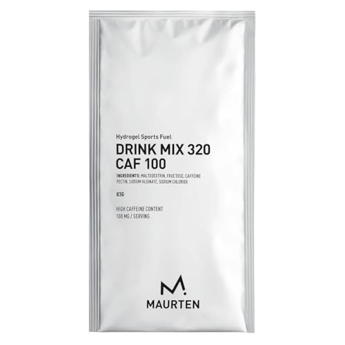Maurten Drink Mix 320 CAF 100 - Box of 14 Sachets - High-carb sports drink with 80g carbohydrates & 100mg caffeine per serving - hydrogel for endurance, no preservatives, vegan & gluten-free