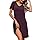 Demegimi Chemises de Nuit Femme Nuisette Manches Courtes en Dentelle avec Col en V Vêtement Maternité Robe de Nuit Grande Taille S-3XL