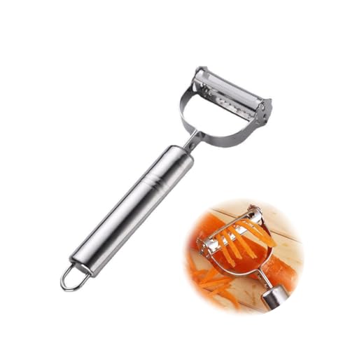 Pelapatate, 2 Pezzi Pelapatate Multifunzione, Grattugie, Sbucciatore universale, Acciaio Inox Peeler di Frutta, Adatto per Pelare per Mele, Carote, Cetriolo e Varie Verdure e Frutta, Pelapatate