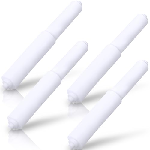 Rindion 4 Pack Toilet Paper Holder Spring Rod White Toilet Paper Roller Replacement Plastic Toilet Paper Holder Replacement Rod